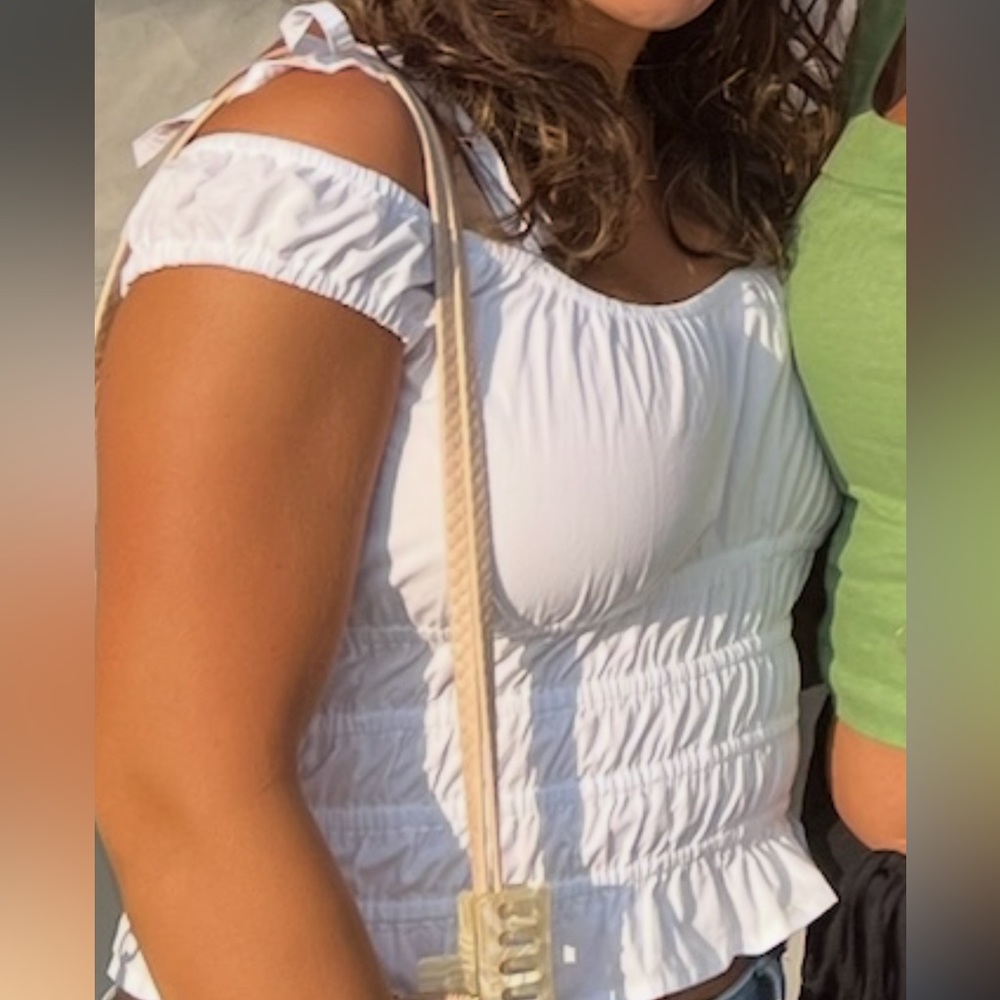 Motel Rocks White Smocked Crop top - Picture 5 of 5